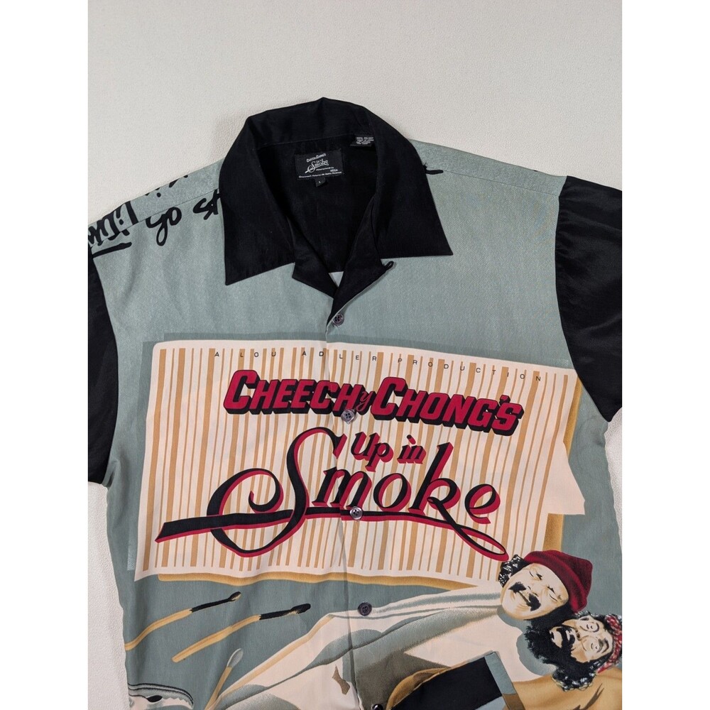 Cheech & Chong Up in Smoke Neca Camp Button Up Shirt Sleeve Shirt Men's Large